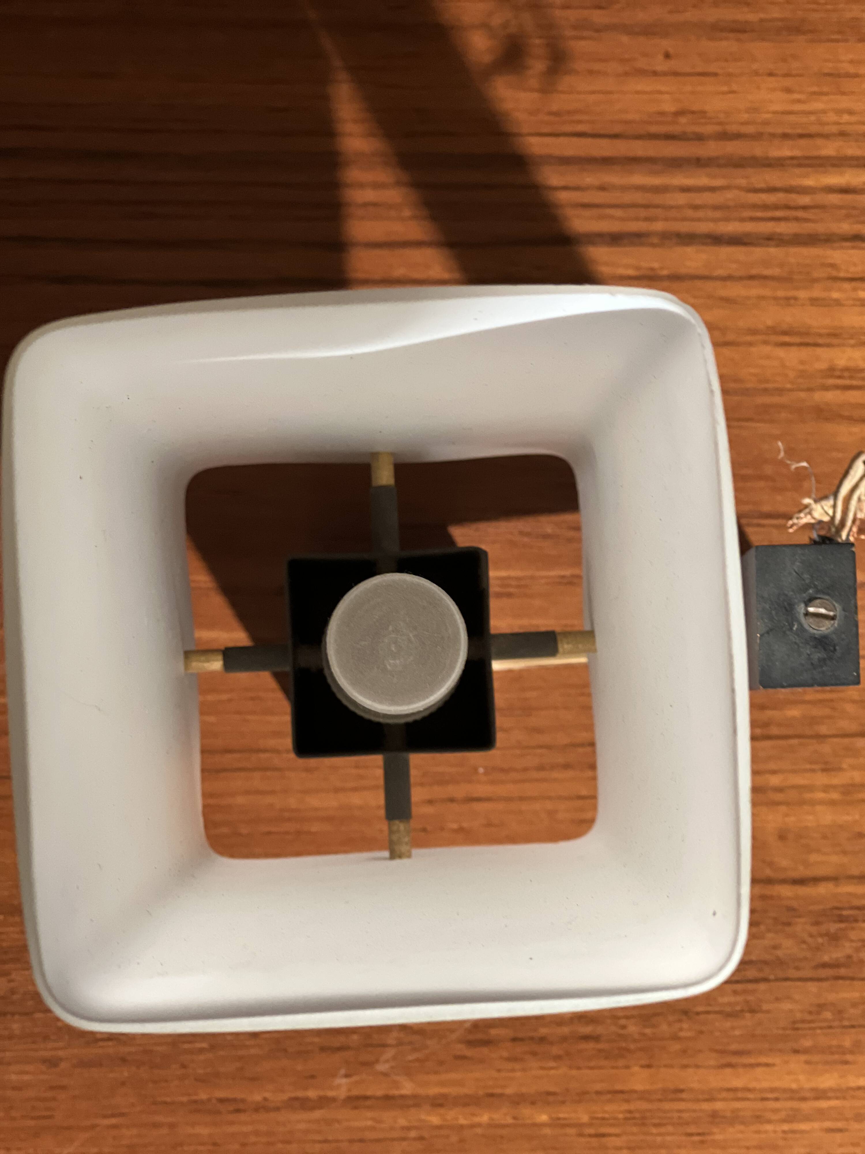 Pair of opaline and metal wall lights 1950