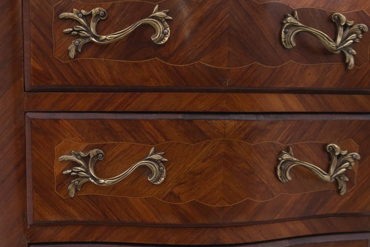 Stylish walnut chiffonier with marble top.