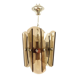 Design chandelier in smoked glass 6 lights