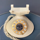 Téléphone à forme design écru et dorée