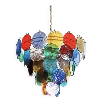 Vintage Murano glass chandelier with 10 lights, Italy 1980.