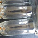 Vintage orangeade service with a jug and 6 glasses decorated with golden beads.