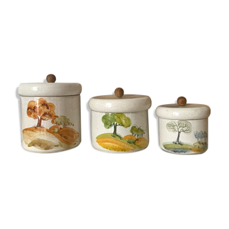 Hand-painted vintage spice jars