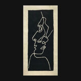 Vintage Danish carpet in surreal pattern wool