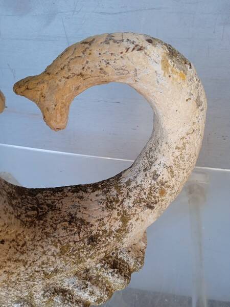 Gargoyle in cement mermaid bugle cathedral ep 1950