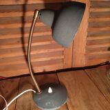 Bedside desk lamp metal velvet blue gray