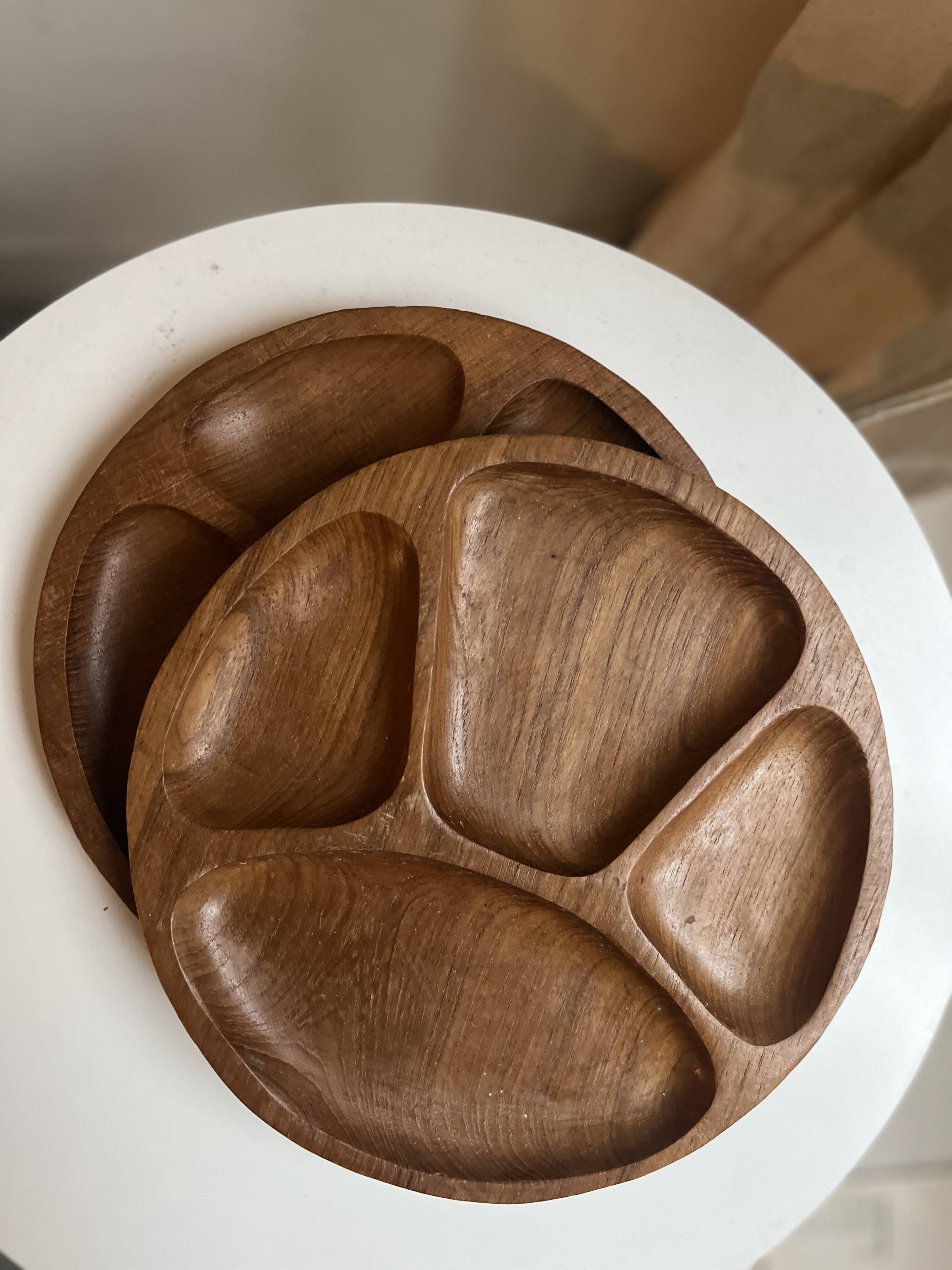 Teak aperitif tray plate, design 1960 Denmark