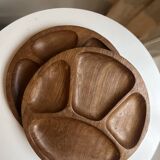 Teak aperitif tray plate, design 1960 Denmark