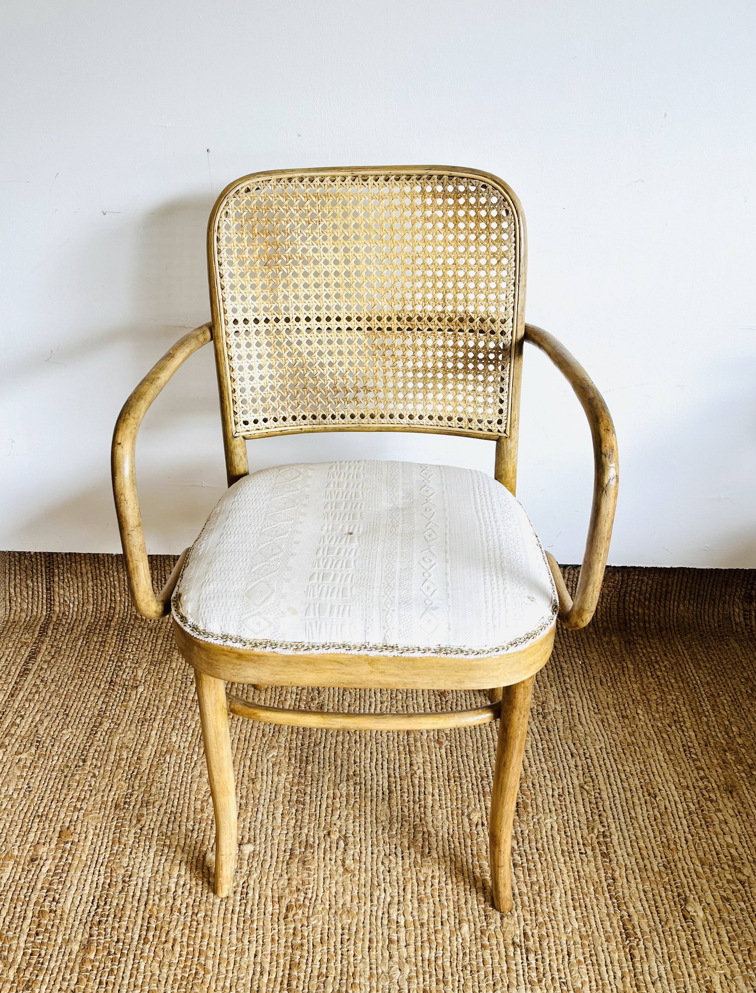 Josef Hoffmann for Thonet model 811 armchair in bentwood and cane