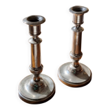 Pair of gilded bronze candlesticks
