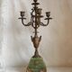 Chandelier ancien régule et onyx vert