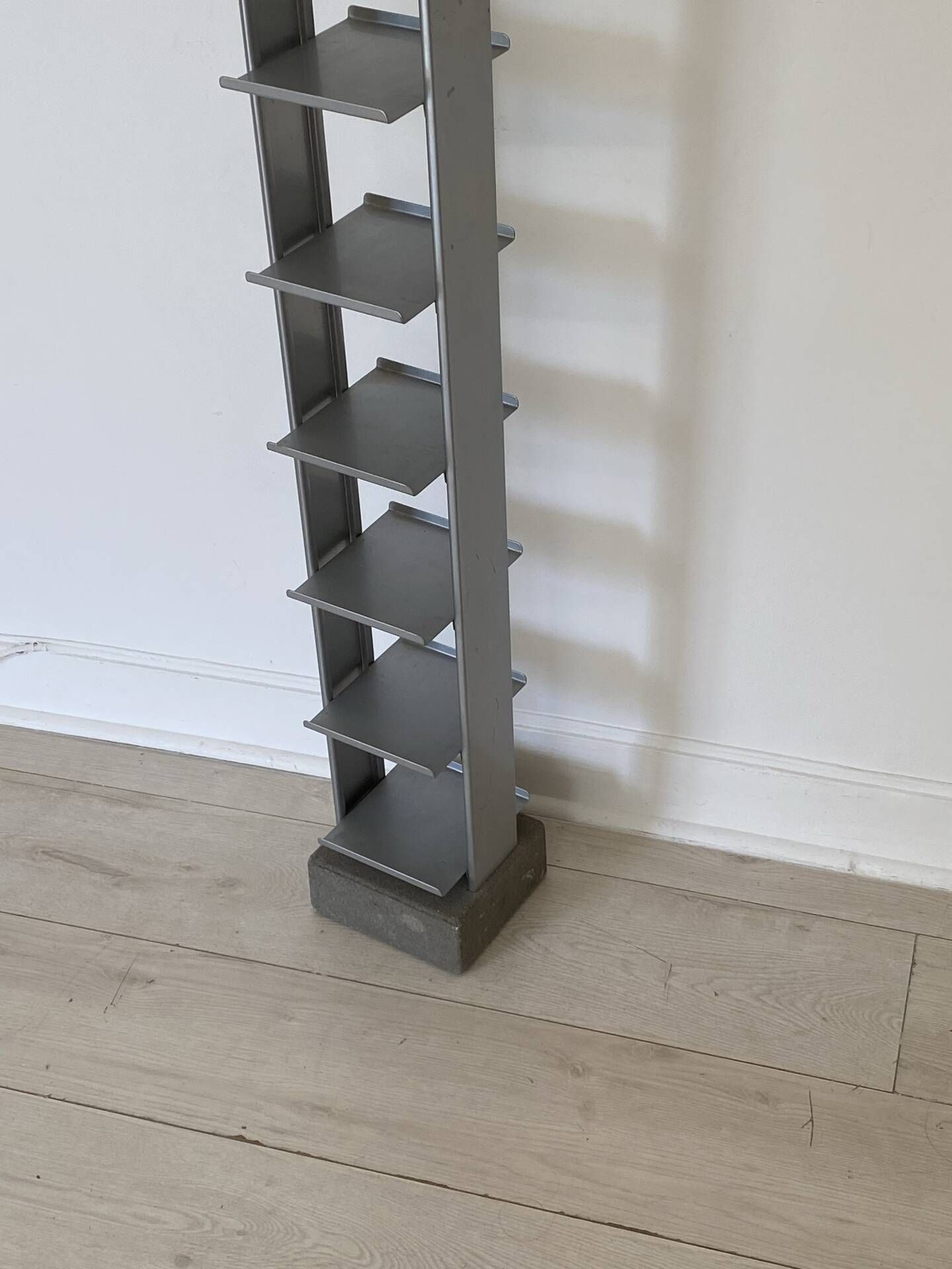 Metal tower and concrete block storage