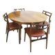 Dining room set in rosewood with table and 4 chairs, 1960s.