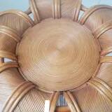 Vintage 1970s Rattan Marquetry Dining Table