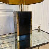 Pair of black and gold lacquered lamps, 1980s