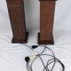 Pair of Kaiser Leuchten Totem Lamps in Vintage Aztec Inca or Mayan Leather