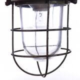 Industrial cage lamp green