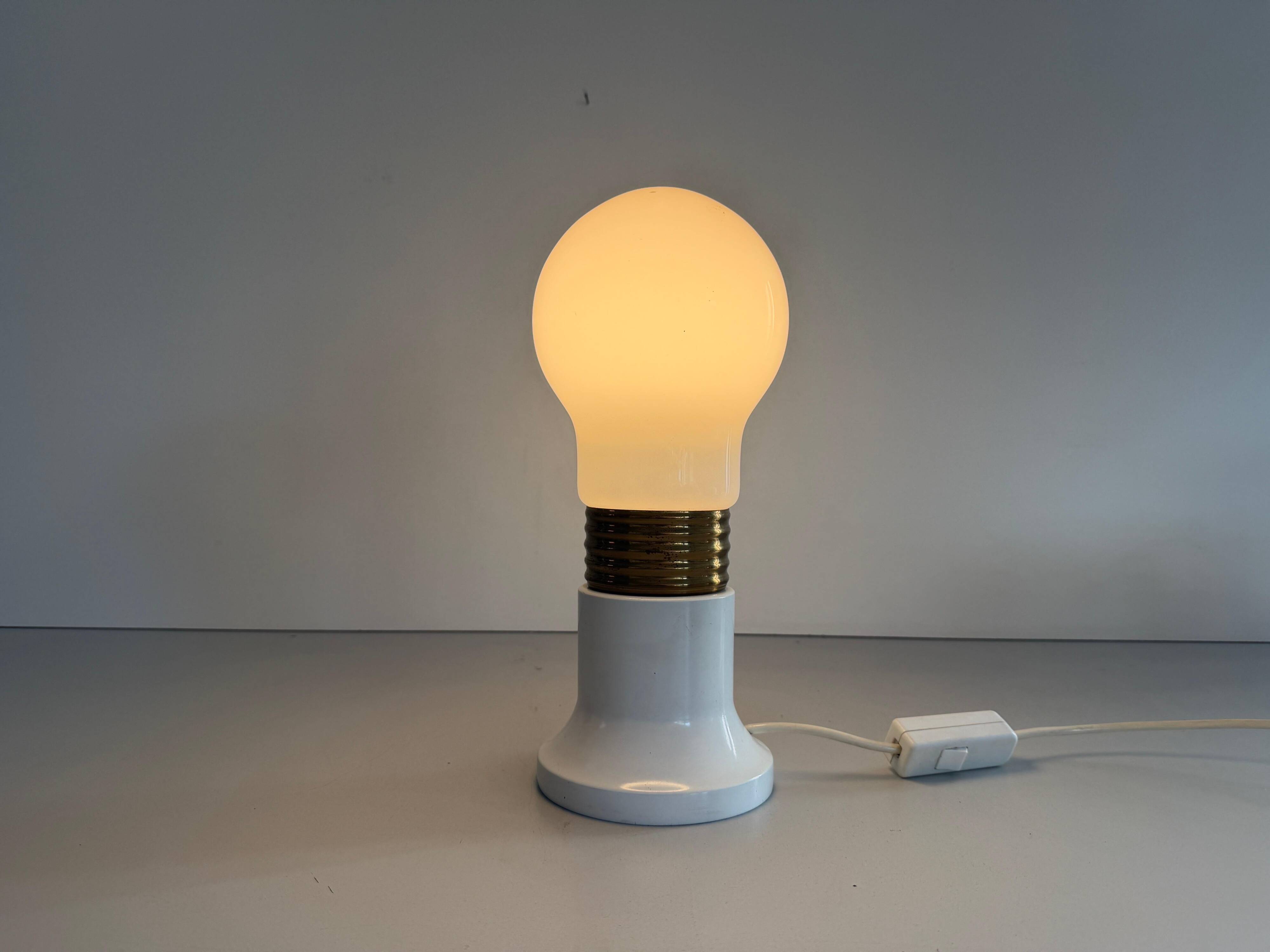 Unique table lamp in glass and plexiglass, 1960s, Germany