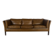 1970s brown leather sofa by Vejen Polstermøbelfabrik