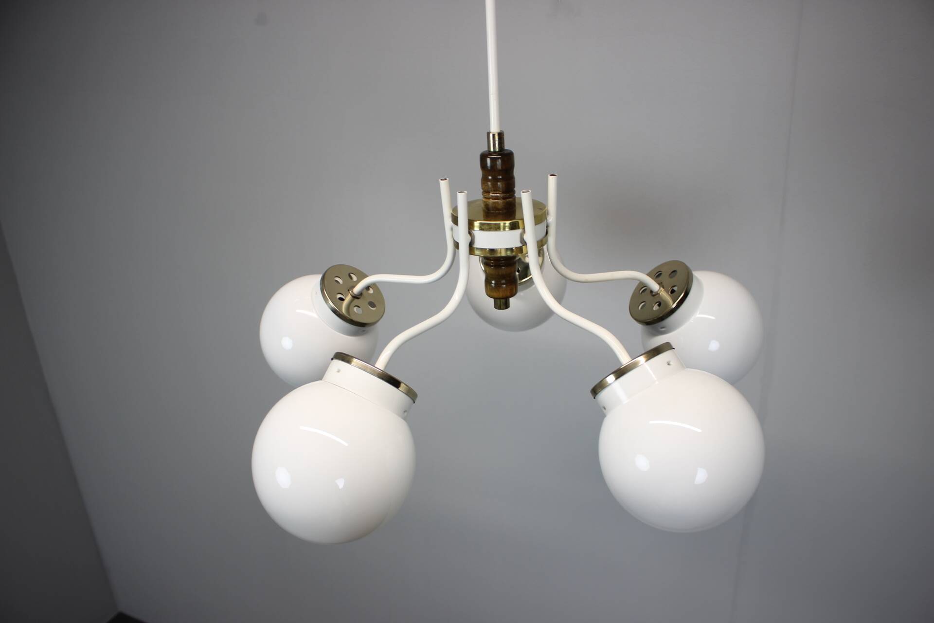 1970s glass chandelier, Czechoslovakia