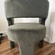 Green velvet tripod armchair