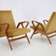 Mid-century armchairs, wooden frame & upholstered, František Jirák, 1960s–70s, Czechoslovakia