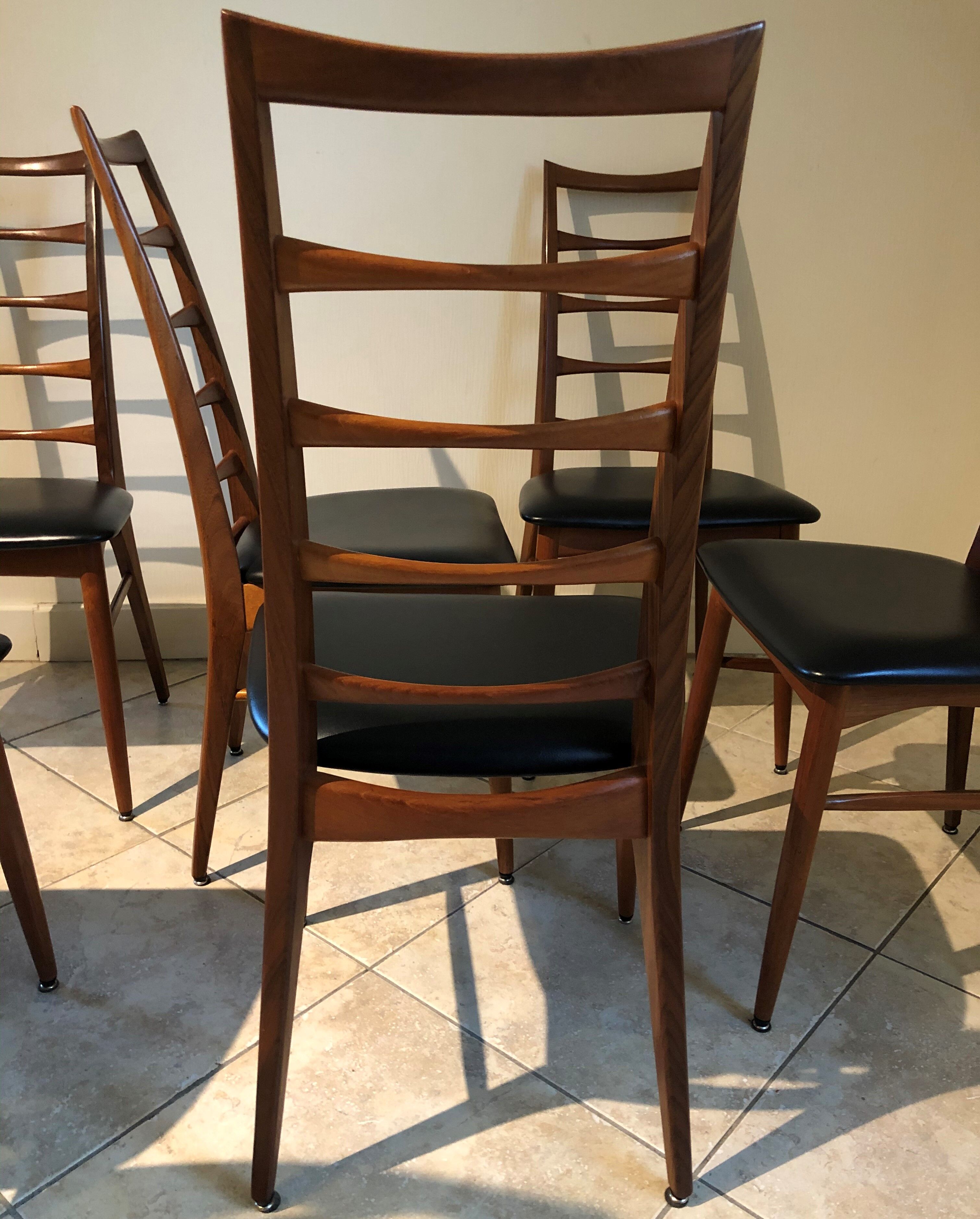 Set of 6 Scandinavian Teak "Lis" chairs by Niels Koefoed, Circa 1960