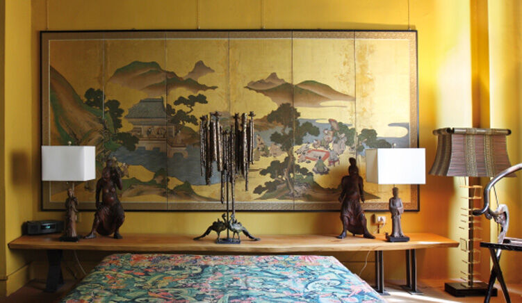 A Pair Of Wooden Lamps The Way of James Mont