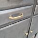 Medical metal furniture two doors four drawers brass handles
