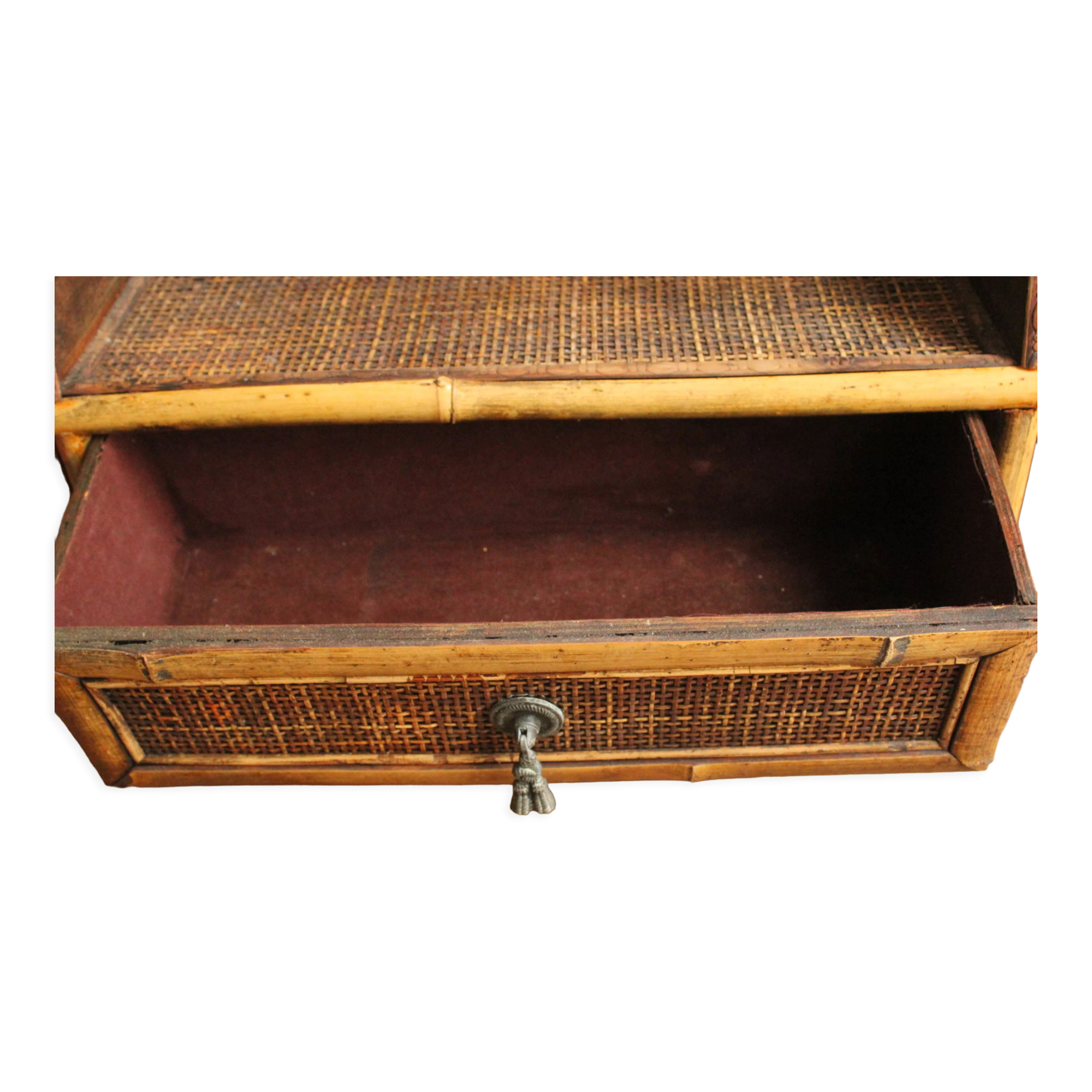 Office or bedroom storage furniture in rattan and wicker