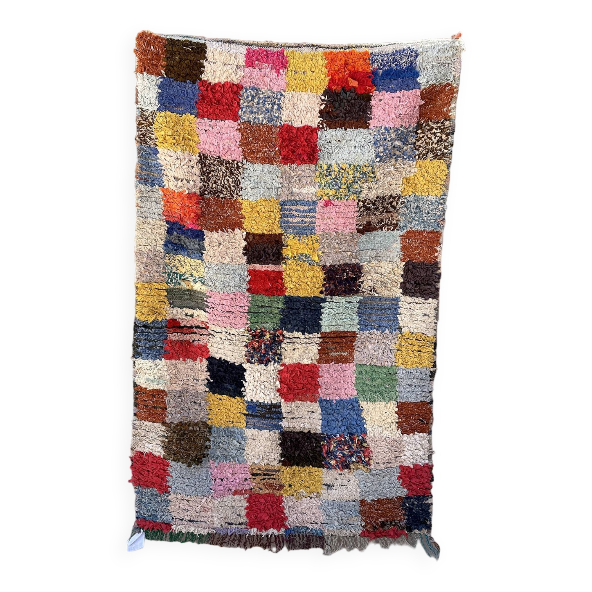 Moroccan carpet Boucherouite colored - 105 x 166 cm