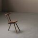 Small alpine chair in solid pine, folk art, early 20th century.
