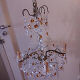 Chandelier to, colored crystal tassels