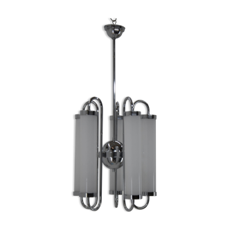 5-flamming tubular bauhaus chandelier, 1930s