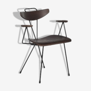 Scandinavian wood and metal design chair