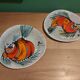 2 vintage ceramic plates with fish decoration