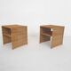 Set of two wicker bed side tables, France 1960's