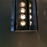 Unique hanging lamp, Danish from the 80s, in shiny metal (chrome) with mirror reflection.