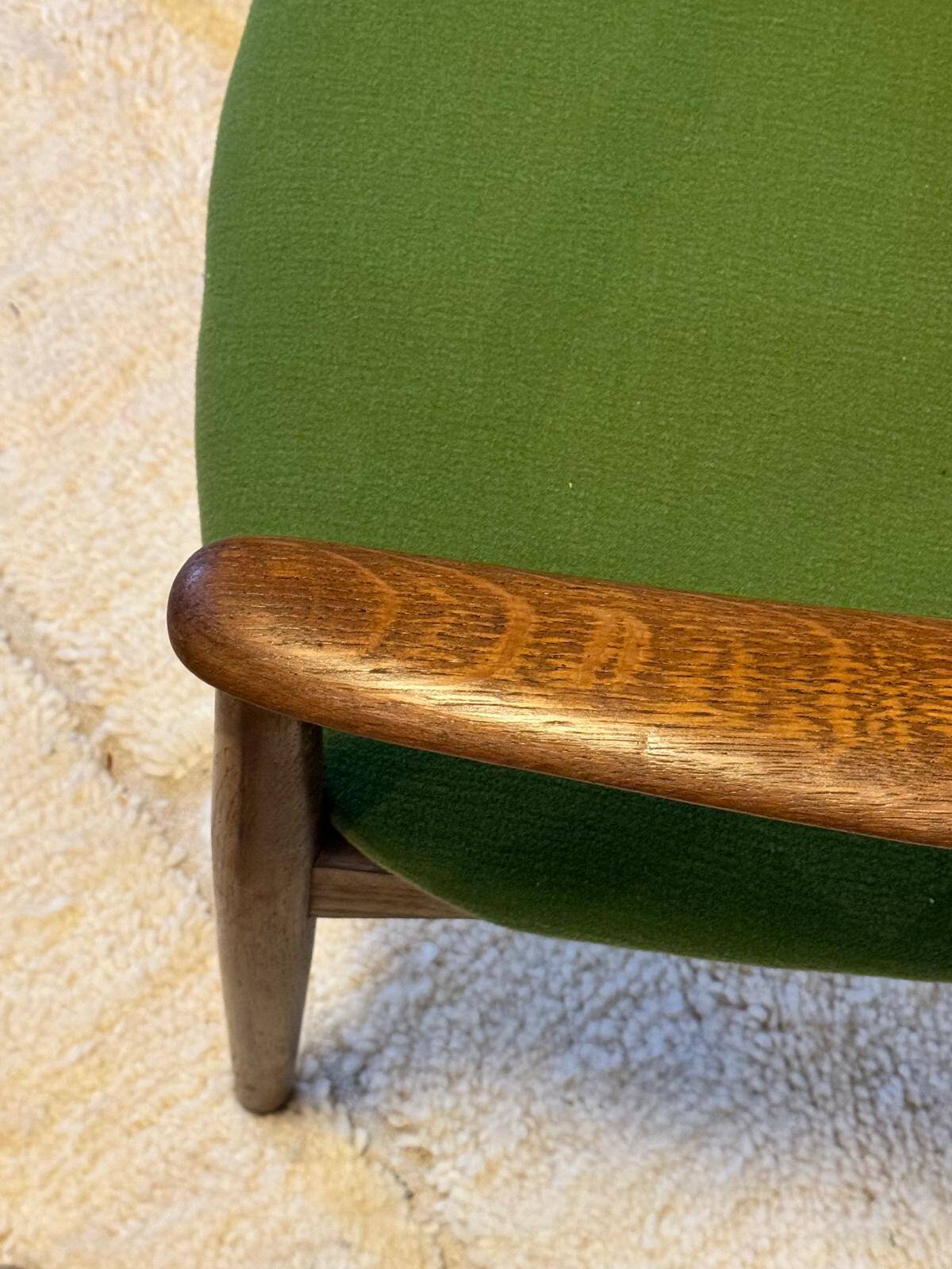 Vintage Scandinavian oak armchair by Ejner Larsen & Aksel Bender Madsen for Fritz Hansen