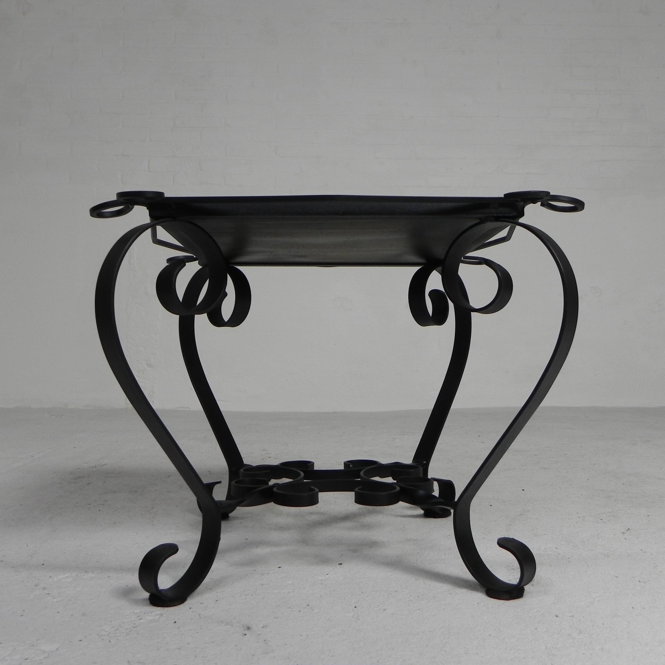 Vintage coffee table with 4 tiles, 1960s