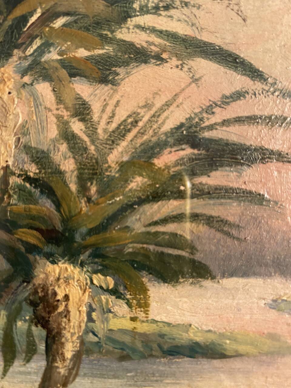 Old painting, orientalist landscape, signed George 20th century