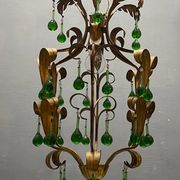 Lustre en verre de Murano Tole vert des années 1960