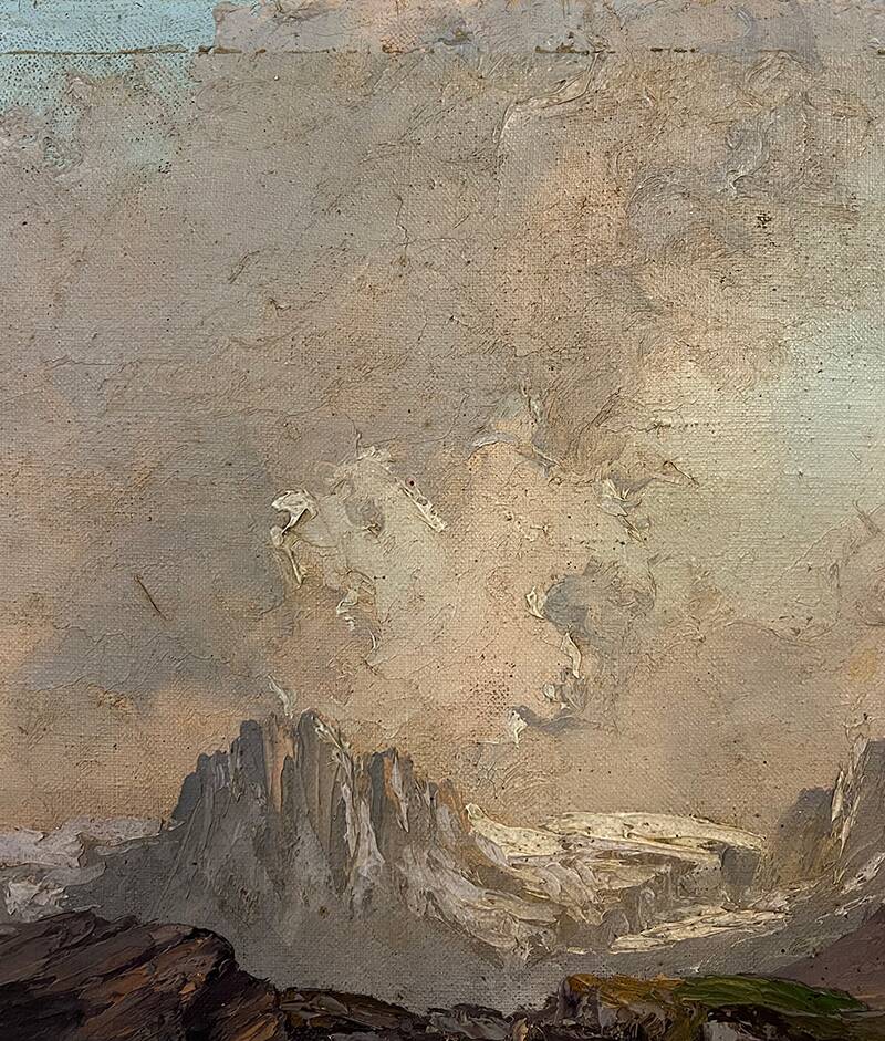 Painting "Mountain Torrent", Oil on canvas
