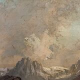 Painting "Mountain Torrent", Oil on canvas