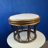 Pouf, rattan stool, new cushion
