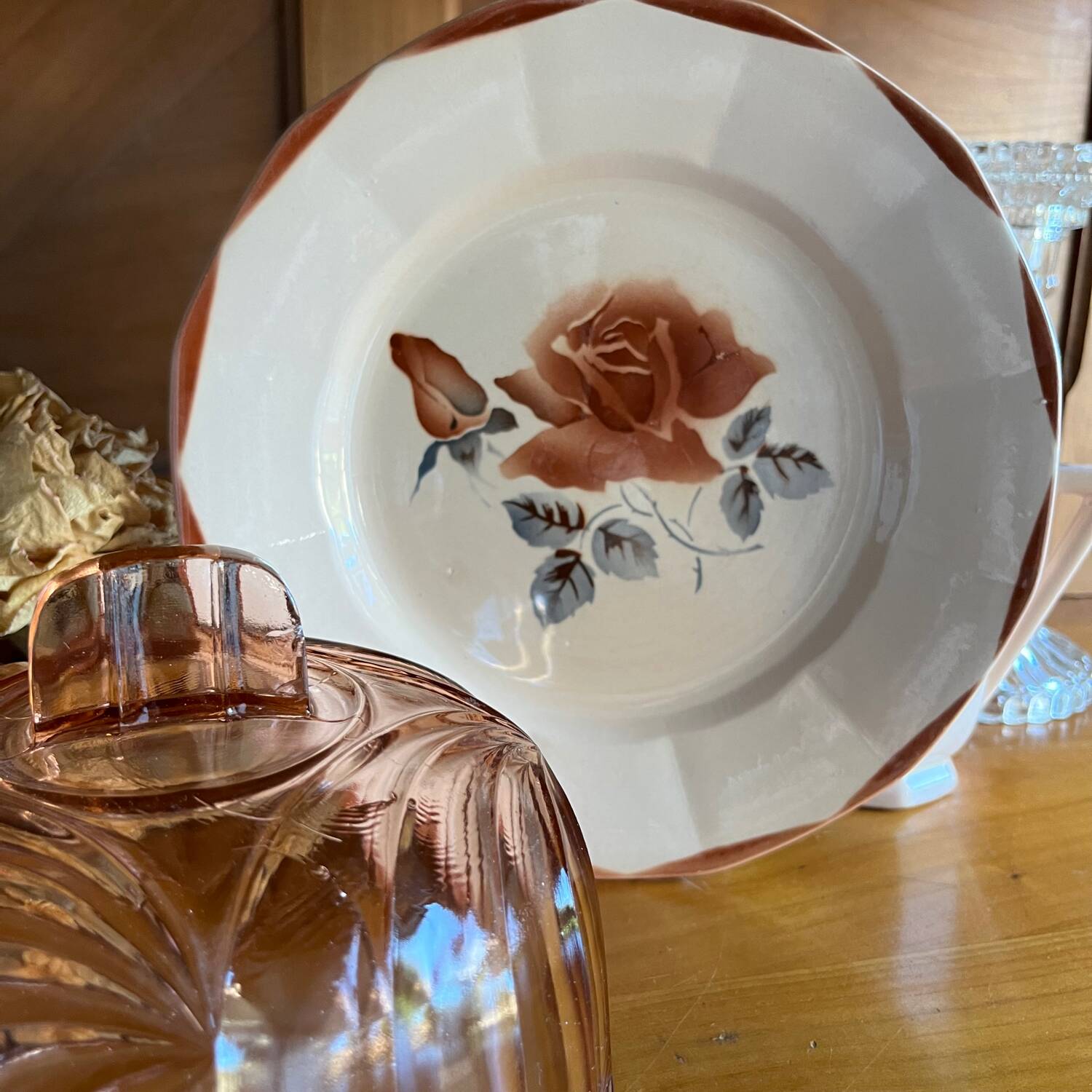 Vintage bell and its Digoin plate