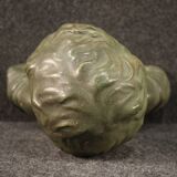 Sculpture in bronze painted terracotta bust of a child