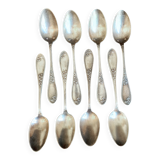 Vintage elegance: Set of 8 small silver-plated metal spoons – Ref 26