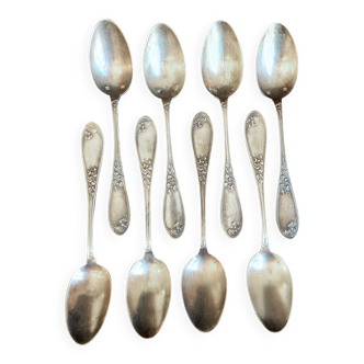 Vintage elegance: Set of 8 small silver-plated metal spoons – Ref 26