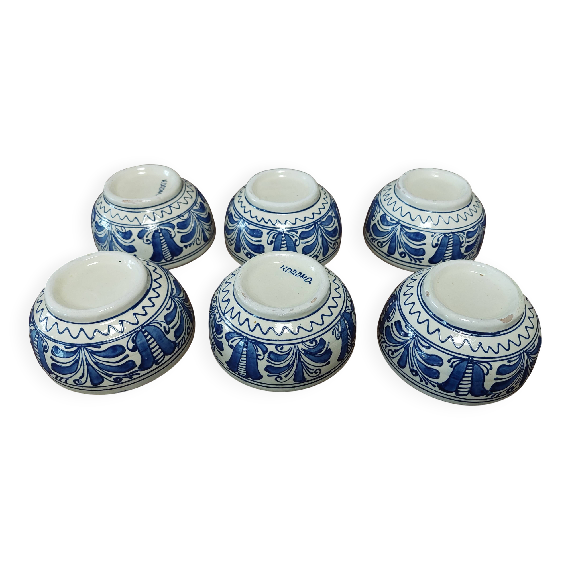 Bowls set of six Korond ceramic Romania 20th century
